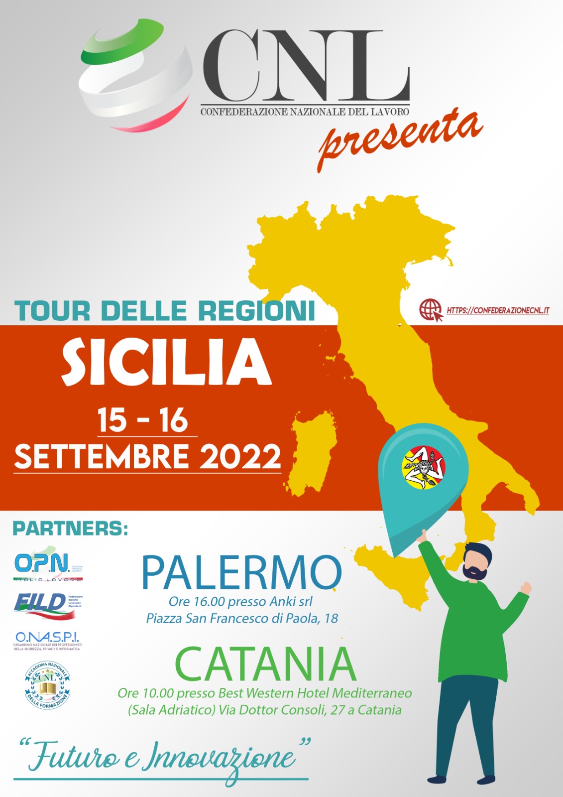 La Confederazione CNL e l’OPN ITALIA LAVORO ripartono con un tour dalla Sicilia!
