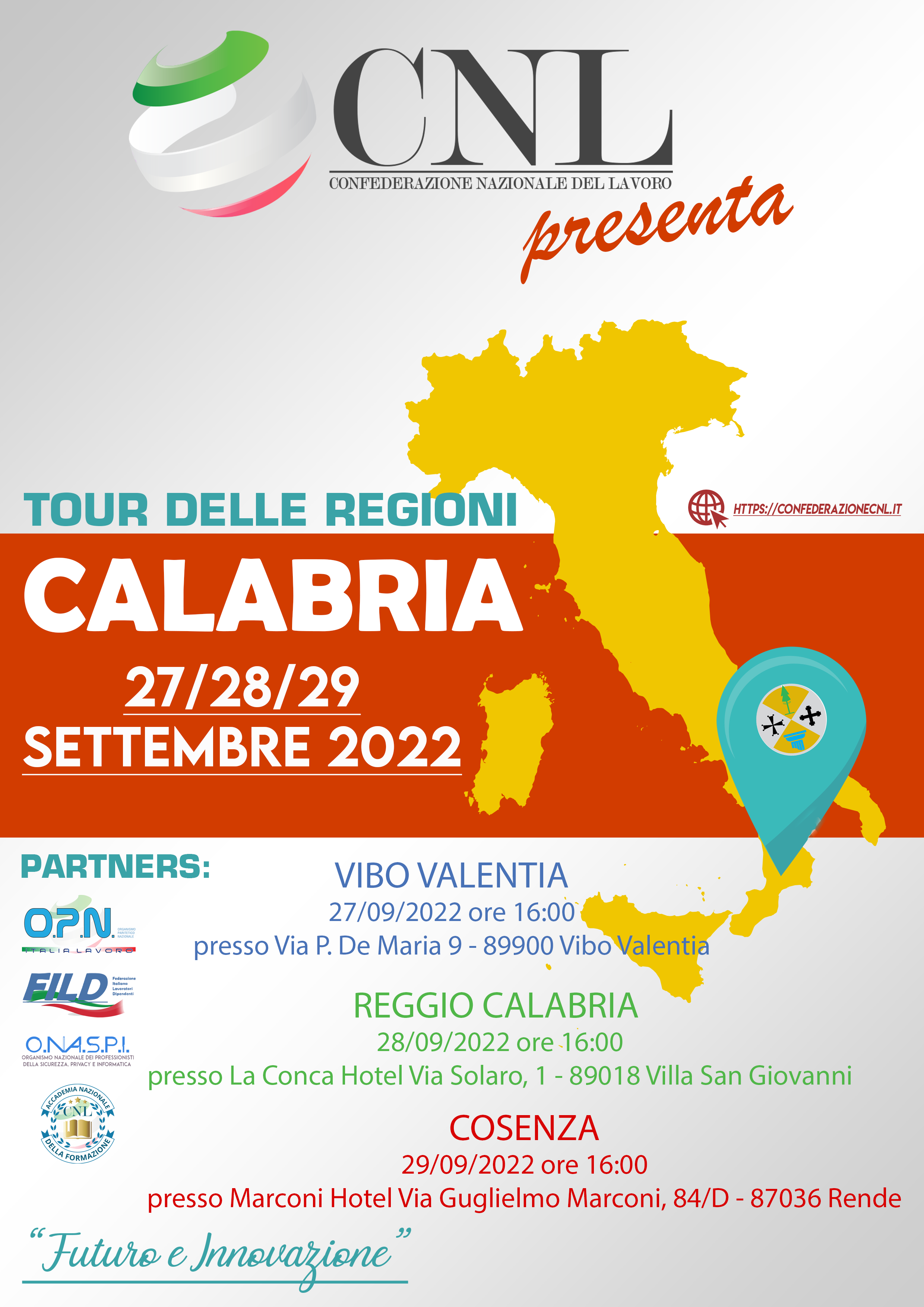 Tour CNL: Le date degli incontri in Calabria