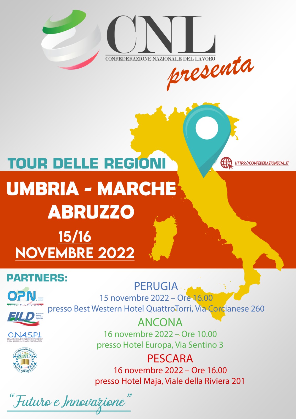 Il Tour delle Regioni tocca Umbria, Marche e Abruzzo