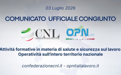Attività formative in materia di salute e sicurezza sul lavoro – Operatività sull’intero territorio nazionale